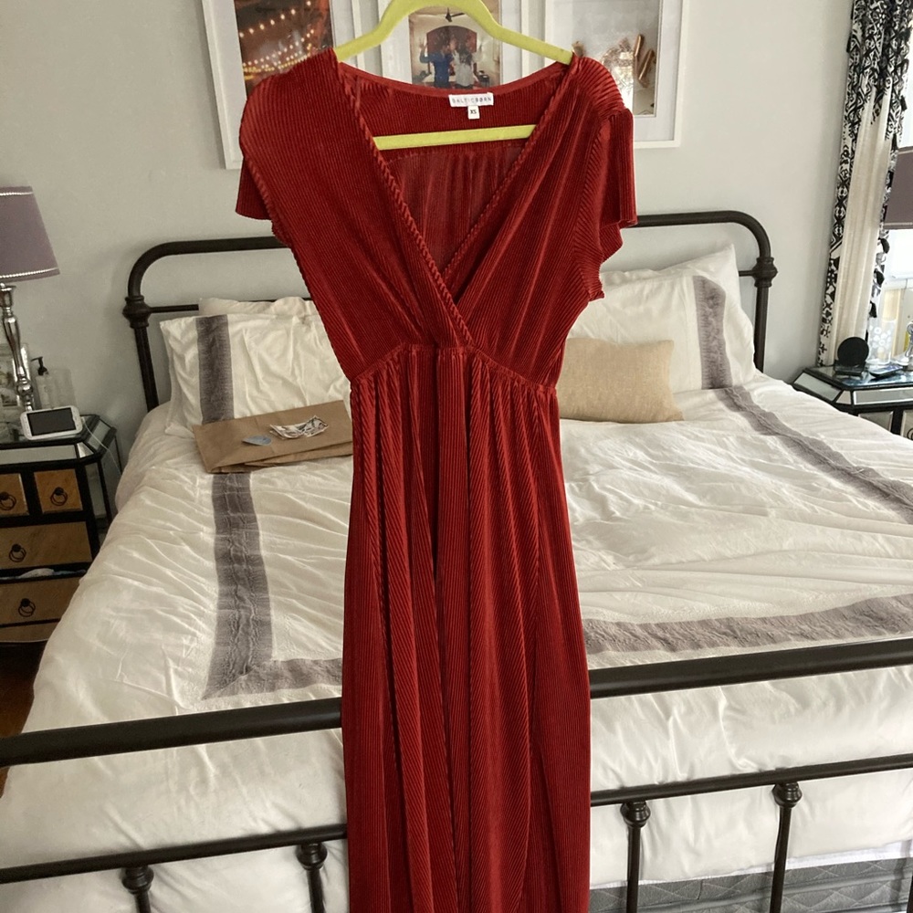 Baltic Born Athena Pleated Maxi Dress - Rust